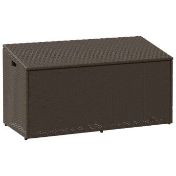 Garden Storage Box Brown 110x50 cm - Durable Poly Rattan