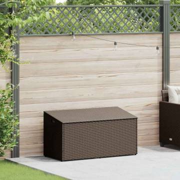 Garden Storage Box Brown 110x50 cm - Durable Poly Rattan