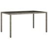 Stylish Grey Garden Table | 150x90 cm Tempered Glass & Rattan