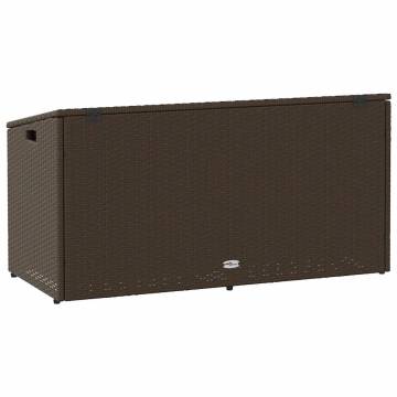 Garden Storage Box Brown 110x50 cm - Durable Poly Rattan