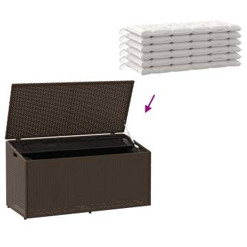 Garden Storage Box Brown 110x50 cm - Durable Poly Rattan