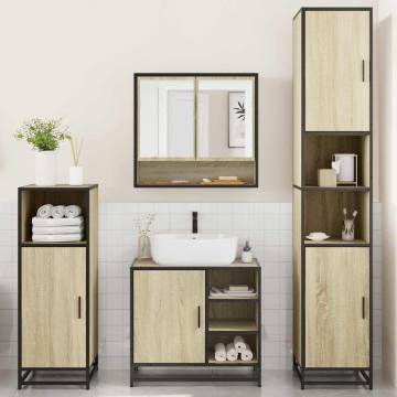 4 Piece Bathroom Furniture Set - Sonoma Oak Engineered Wood