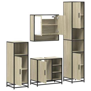 4 Piece Bathroom Furniture Set - Sonoma Oak Engineered Wood