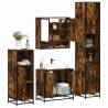  4 Piece Bathroom Furniture Set Smoked Oak Engineered Wood Colour smoked oak Number of 1 