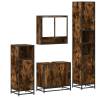 4 Piece Bathroom Furniture Set - Smoked Oak Wood