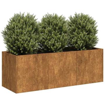 Planter Rusty 120x40x40 cm | Stylish Weathering Steel Planter