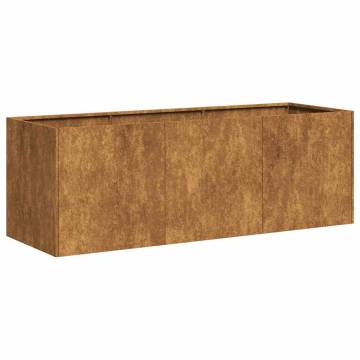 Planter Rusty 120x40x40 cm | Stylish Weathering Steel Planter