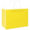 Yellow Paper Bags with Handles - 50 pcs | HipoMarket UK