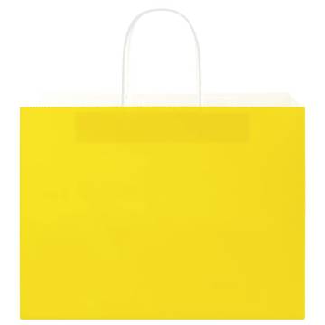 Yellow Paper Bags with Handles - 50 pcs | HipoMarket UK