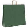 Eco-Friendly Green Paper Bags with Handles - 50 pcs