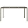 Stylish Grey Garden Table | 150x90 cm Tempered Glass & Rattan