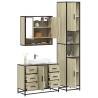  4 Piece Bathroom Furniture Set Sonoma Oak Engineered Wood Colour sonoma oak Number of 1 