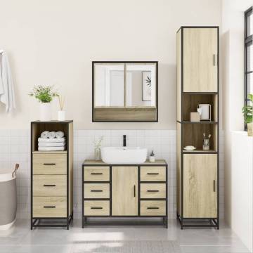 4 Piece Bathroom Furniture Set - Sonoma Oak | HipoMarket