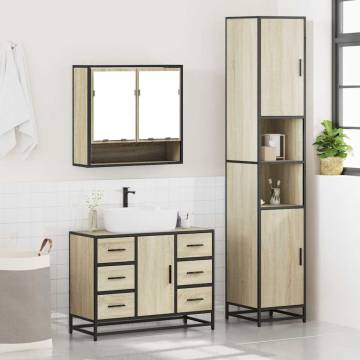 4 Piece Bathroom Furniture Set - Sonoma Oak | HipoMarket