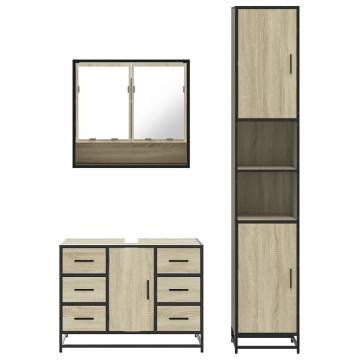 4 Piece Bathroom Furniture Set - Sonoma Oak | HipoMarket