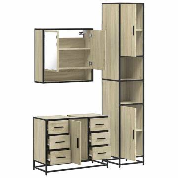 4 Piece Bathroom Furniture Set - Sonoma Oak | HipoMarket