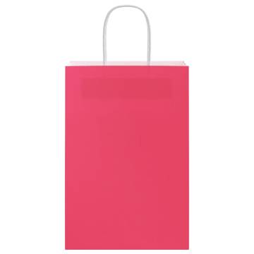 Pink Paper Bags with Handles - 250 pcs (21x11x31 cm)