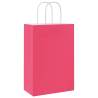 Pink Paper Bags with Handles - 250 pcs (21x11x31 cm)