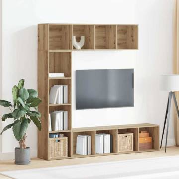 Stylish 3-Piece Book Cabinets in Artisan Oak - HipoMarket