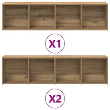 Stylish 3-Piece Book Cabinets in Artisan Oak - HipoMarket