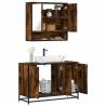  2 Piece Bathroom Furniture Set Smoked Oak Engineered Wood Colour smoked oak Number of 1 