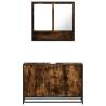 2 Piece Bathroom Furniture Set | Smoked Oak Engineered Wood