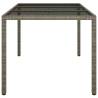 Stylish Grey Garden Table | 150x90 cm Tempered Glass & Rattan