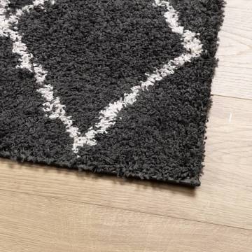 Shaggy Rug High Pile Black & Cream 120x170 cm for Modern Homes