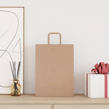 Brown Paper Bags 250 pcs with Handles | Eco-Friendly Packaging