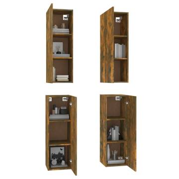 Stylish Smoked Oak TV Cabinets - 4 pcs | Hipomarket UK