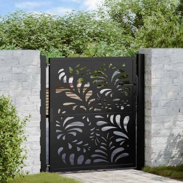 Garden Gate Black 105x105 cm - Elegant Steel Wave Design