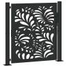 Garden Gate Black 105x105 cm - Elegant Steel Wave Design