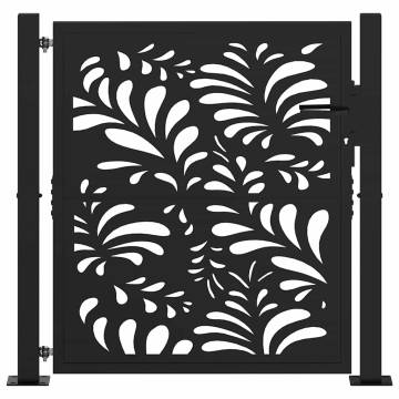 Garden Gate Black 105x105 cm - Elegant Steel Wave Design