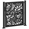 Garden Gate Black 105x105 cm - Elegant Steel Wave Design