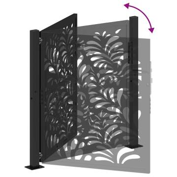 Garden Gate Black 105x105 cm - Elegant Steel Wave Design