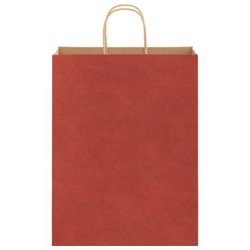 50 Red Paper Bags with Handles | Eco-Friendly & Durable