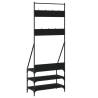 Stylish Clothes Rack with Shoe Storage - Black 72x34x184 cm