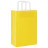 Yellow Paper Bags with Handles - 50 Pcs - Eco-Friendly