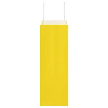 Yellow Paper Bags with Handles - 50 Pcs - Eco-Friendly