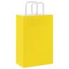 Yellow Paper Bags with Handles - 50 Pcs - Eco-Friendly