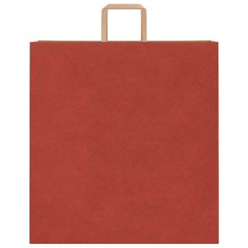 Red Paper Bags with Handles - 250 pcs | Sustainable & Durable