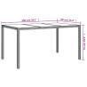 Stylish Grey Garden Table | 150x90 cm Tempered Glass & Rattan