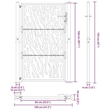 Garden Gate 105x155 cm Weathering Steel Trace Design | HipoMarket