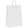 50 Pcs White Paper Bags with Handles - Eco-Friendly & Durable