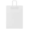 50 Pcs White Paper Bags with Handles - Eco-Friendly & Durable