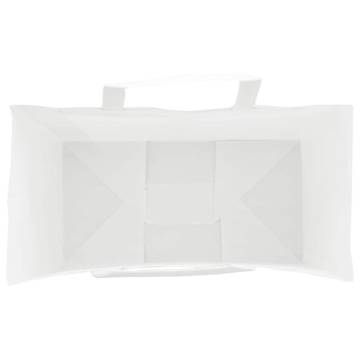 50 Pcs White Paper Bags with Handles - Eco-Friendly & Durable