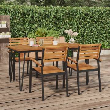 Garden Table with Hairpin Legs - Solid Acacia Wood 160x80 cm