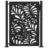 Elegant Garden Gate Black 105x130 cm Steel Wave Design