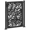 Elegant Garden Gate Black 105x130 cm Steel Wave Design