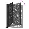 Elegant Garden Gate Black 105x130 cm Steel Wave Design